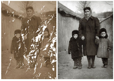 High quality photo restoration for damaged photos